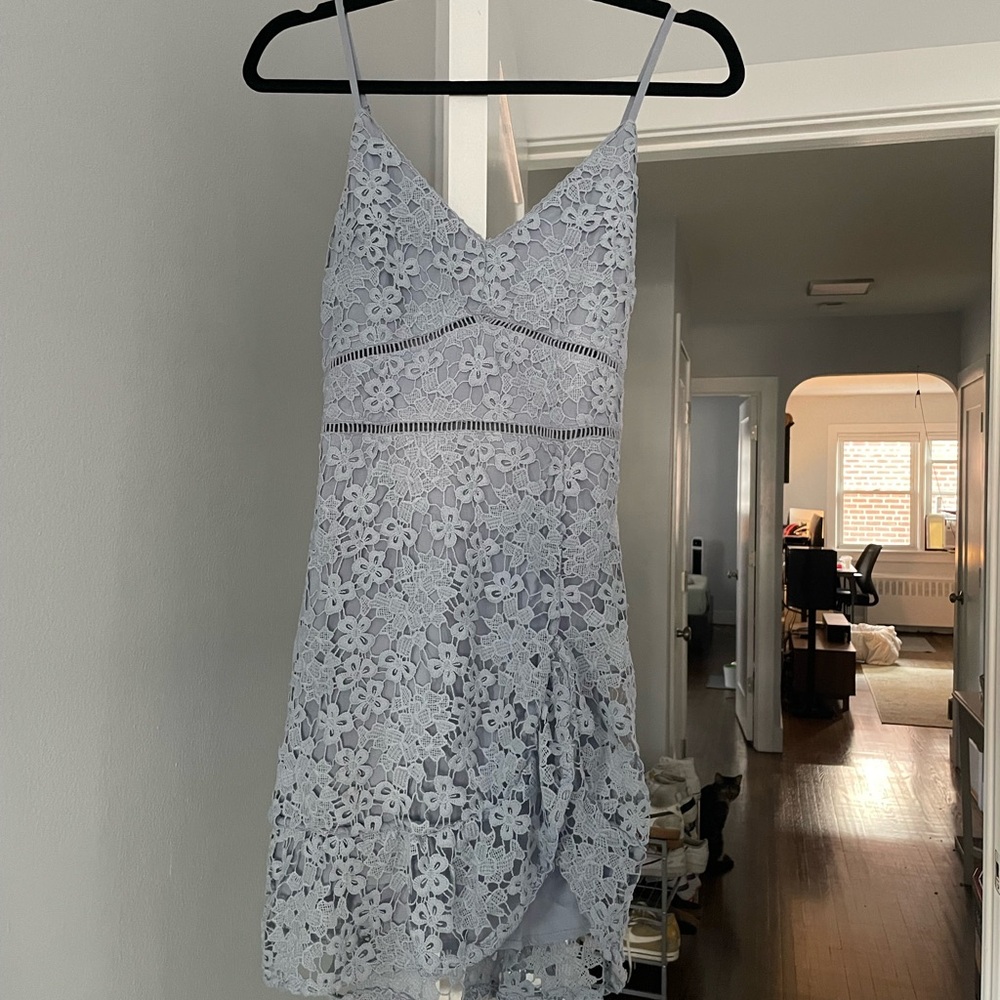 Abercrombie & Fitch Women’s Baby Blue Sleeveless Lace Dress Size S